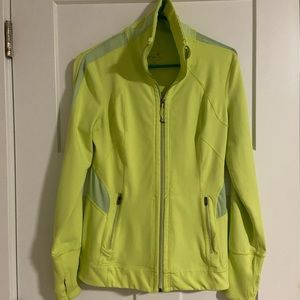 Tangerine Athletic Jacket Womens SM Bright Green Full Zip Pocket Zip Yoga